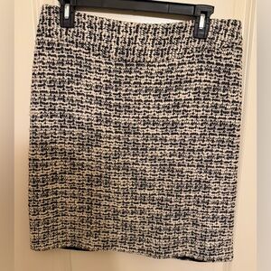 Tahari ASL Mini Skirt - Black and Off-White Tweed